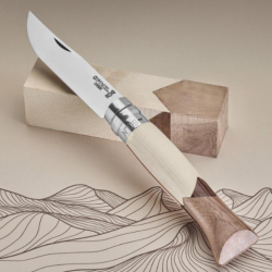Opinel Cime 09 - Couteau Pliant N°9 Gravé | Lame Inox & Manche Bois - Made in France