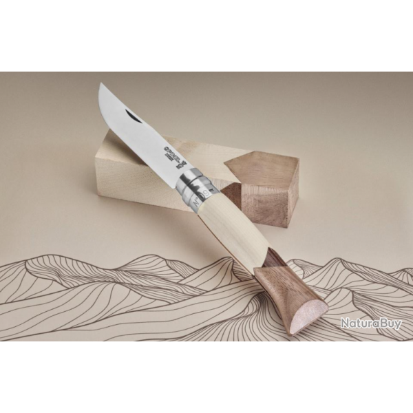 Opinel Cime 09 - Couteau Pliant N9 Grav | Lame Inox & Manche Bois - Made in France