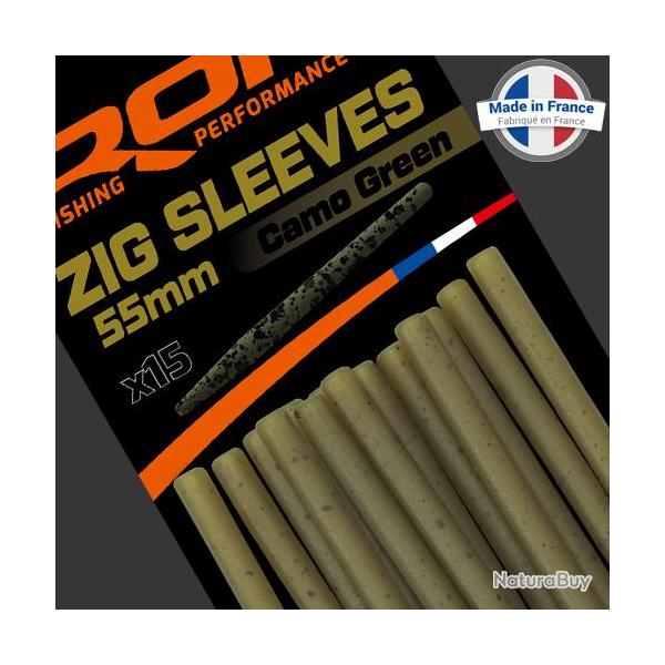 Anti Tangle ROK Zig Sleeve Camo Green (par 15)