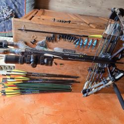 Arbalète teen point fusion carbone cls + accessoires pointe, chasse , pointe blindé...