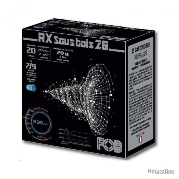 CARTOUCHES FOB RX SOUS BOIS calibre 20/70 n7/9 28g bourre bior x 25