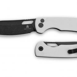 Couteau BESTECHMAN FIREBIRD Lame Acier D2 Acier D2 Manche White G10 Button Lock BTKMK05E