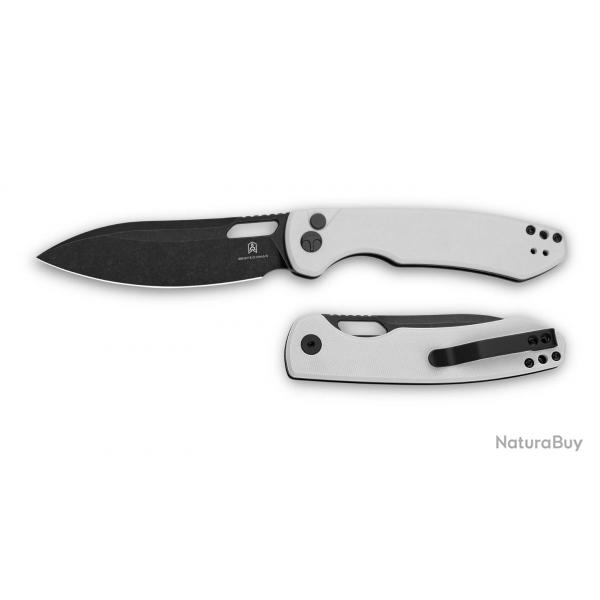 Couteau BESTECHMAN FIREBIRD Lame Acier D2 Acier D2 Manche White G10 Button Lock BTKMK05E