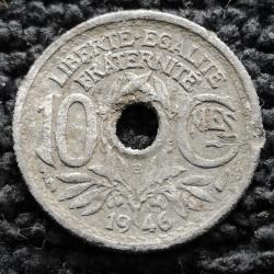Monnaie France - 1946 B - 10 centimes Lindauer Petit module (17 mm) (Grade : AB) - Ref N1346