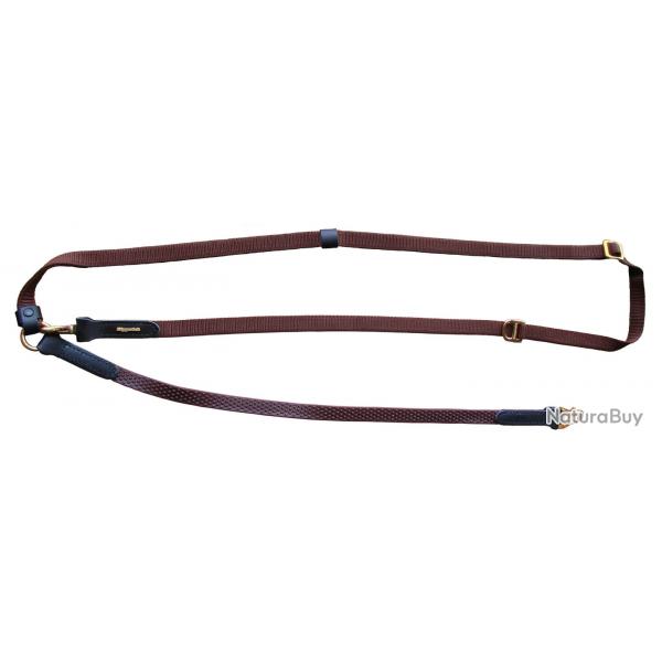 Laisse chien NIGGELOH bandoulière grip marron