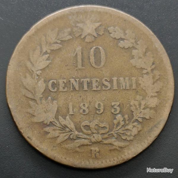 Monnaie Italie - 1893 R - 10 centesimi Umberto Ier (Grade : AB) - Ref N0441