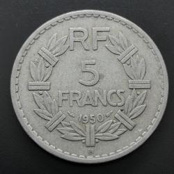 Monnaie France - 1950 B - 5 francs Lavrillier Aluminium (Grade : TTB) - ref N0530