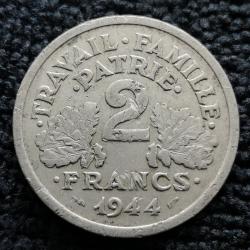 Monnaie France - 1944 C - 2 francs Francisque Alumimium (Grade : AB) - Ref N1118