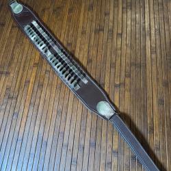 NEUF ! CEINTURON CARTOUCHIÈRE EN CUIR 20 TUBES A BALLE