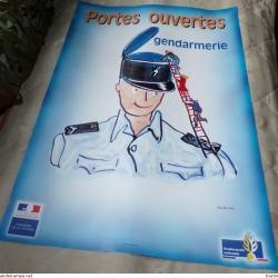 AFFICHE PORTES OUVERTES GENDARMERIE , DESSIN DE NICOLAS VIAL , DIMENSION 60 CM X 40 CM , PLUSIEURS E