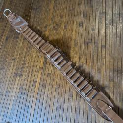 CEINTURON EN CUIR DE QUALITÉ CARTOUCHIÈRE 21 CARTOUCHES DE 12