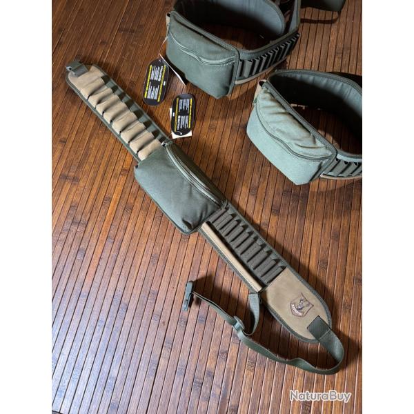 TOP QUALITÉ ! FABRICATION ITALIENNE RISERVA CEINTURON CUIR DE QUALITÉ CARTOUCHIÈRE 18 TUBES MIXTE