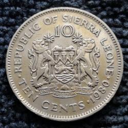 Monnaie Sierra Leone - 1980 - 10 cents (Grade : TB) - Ref N1419
