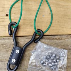 Lance pierre métal de marque GIA Slingshot Pour élastiques tubulaires