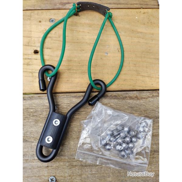 Lance pierre mtal de marque GIA Slingshot Pour lastiques tubulaires