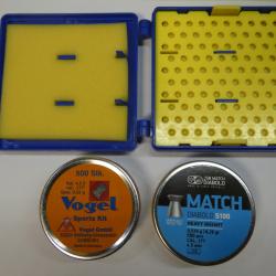 Lot de 1000 plombs 4,5mm/.177 (2x boites 500 NEUVES) + BOITE trieuse/rangement/transport x100