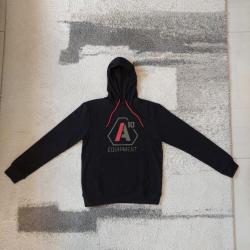 Hoodie A10 SIGNATURE - Noir - Logo vert olive/rouge - Taille M