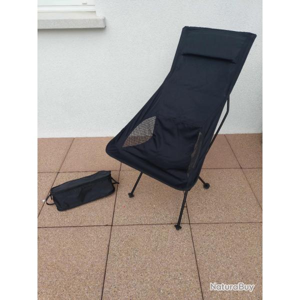 Chaise de camping pliante - Noir