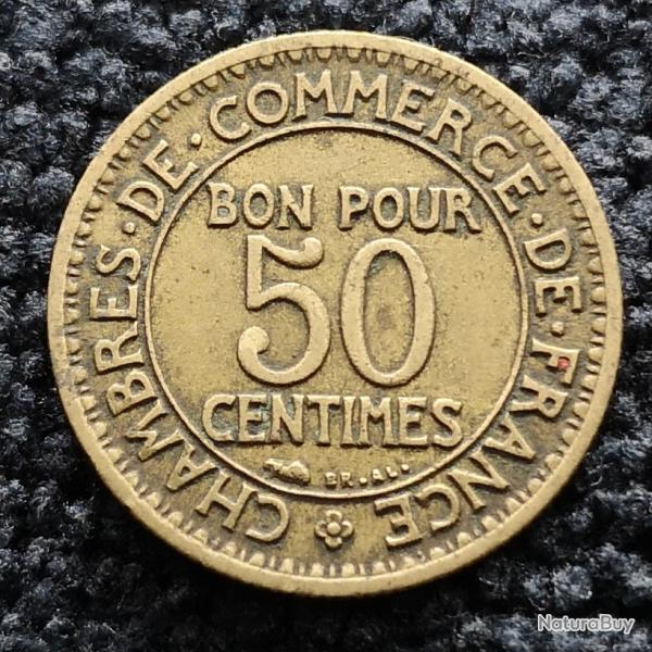 Monnaie France - 1928 - 50 centimes Chambres de commerrce (Grade : TTB) - Ref N0950