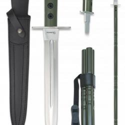 LANCE ÉPIEU DE CHASSE DÉMONTABLE PROFESSIONNEL  LAME DE 30 CM TRÈS RÉSISTANTE