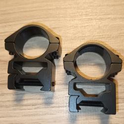 Collier Diamètre 25,4mm , pour Rail 22mm, Hauteur 15mm.