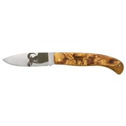 COUTEAU PLIANT JOKER MOTIF MOUFLON GRAVE MANCHE/LAME
