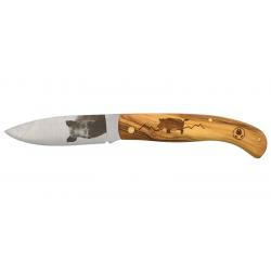 COUTEAU PLIANT JOKER MOTIF SANGLIER GRAVE MANCHE/LAME