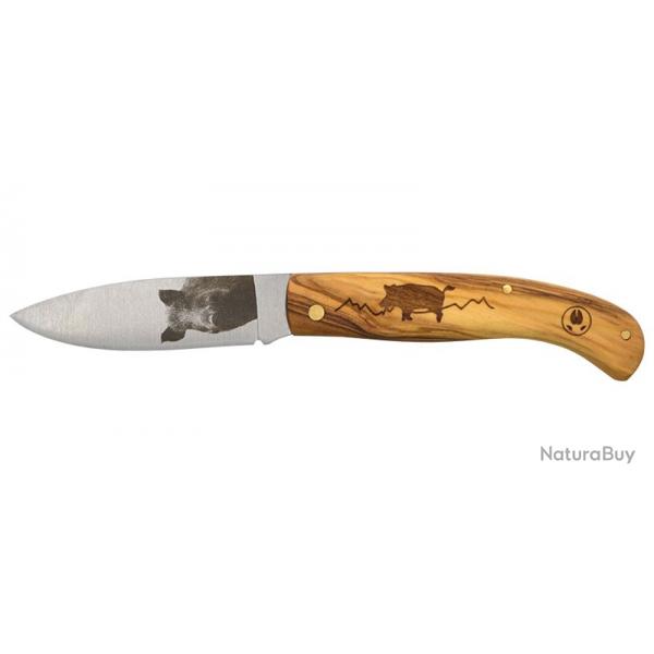 COUTEAU PLIANT JOKER MOTIF SANGLIER GRAVE MANCHE/LAME