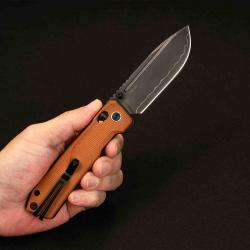 Couteau SRM Rubik Lame Acier 140Cr Manche Micarta Marron Crossbar Lock IKBS SRM7228BMN2