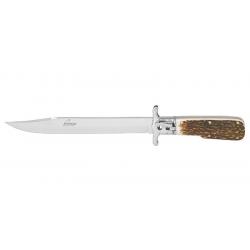 Dague à la d'Estaing - Lame 190mm - Manche Bois de cerf - Etui Cuir