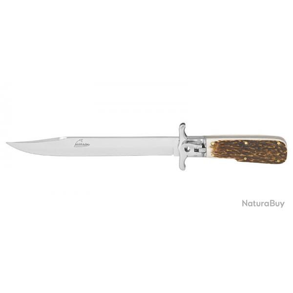 Dague  la d'Estaing - Lame 190mm - Manche Bois de cerf - Etui Cuir