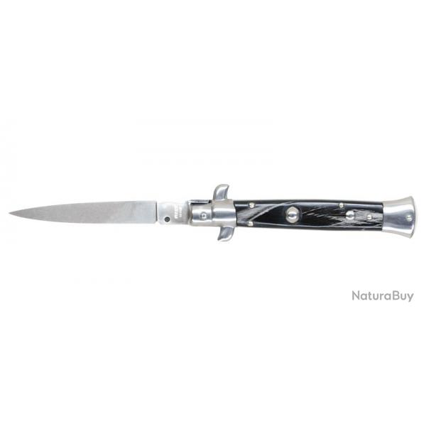 Couteau Pliant automatique - Lame 85mm - Manche Plaquettes imitation Corne
