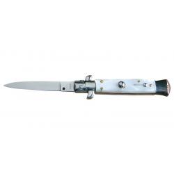 Couteau Pliant automatique - Lame 85mm - Manche Plaquettes imitation Perle