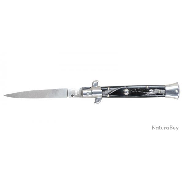 Couteau Pliant automatique - Lame 95mm - Manche Plaquettes imitation Corne