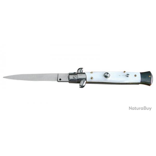 Couteau Pliant automatique - Lame 95mm - Manche Plaquettes imitation Perle