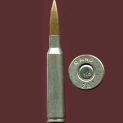 6.5 x 55 KRAG Mle 1894 (Mauser) - marquage : RANO 2A7 - étui laiton étamé - balle cuivre pointue