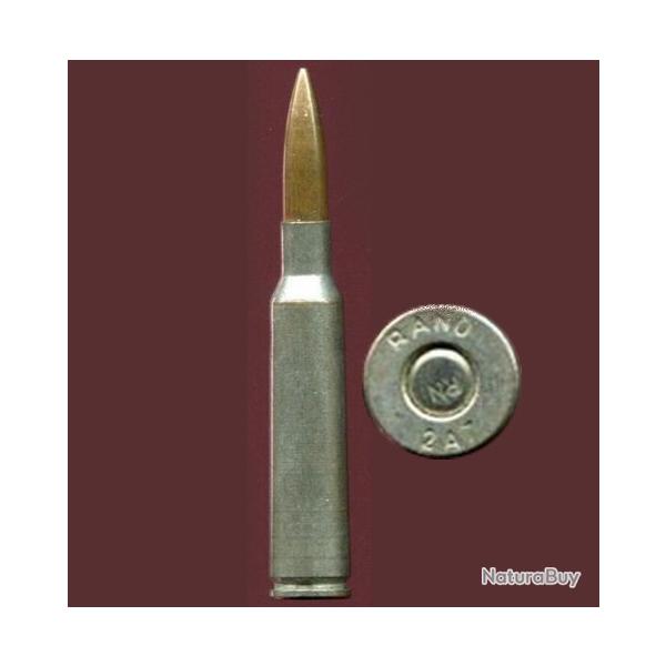 6.5 x 55 KRAG Mle 1894 (Mauser) - marquage : RANO 2A7 - tui laiton tam - balle cuivre pointue
