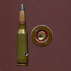 5.45 x 39 AK74 traçante - RARE - CHINE POPULAIR 1988 - marquage : 323 88 - balle cuivre pointe verte