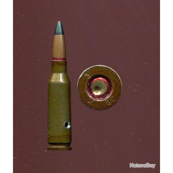 5.45 x 39 AK74 traante - RARE - CHINE POPULAIR 1988 - marquage : 323 88 - balle cuivre pointe verte