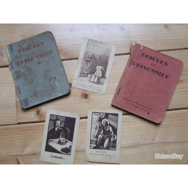 ANCIENS LIVRETS DE PRIERES DE PRISONNIERS DE GUERRE ET IMAGES RELIGIEUSES  WW2