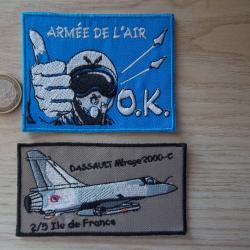 lot militaire écussons insignes Dassault mirage 2000 c armée air avion de chasse