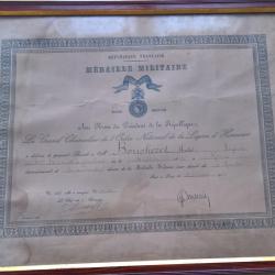 Cadre Médaille Militaire 13ème Régiment de Tirailleurs