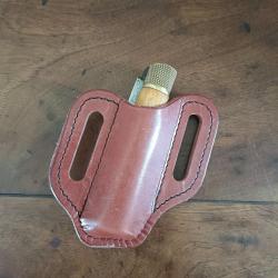 Etui "sandwich" pour couteau pliant marron