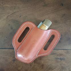 Etui "sandwich" pour couteau pliant marron clair