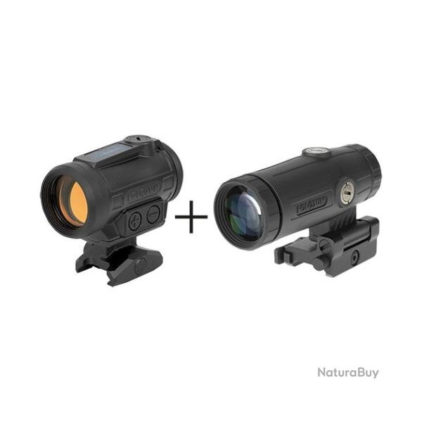 Pack viseur HOLOSUN aro evo + magnifier HM3X spr réticule rouge