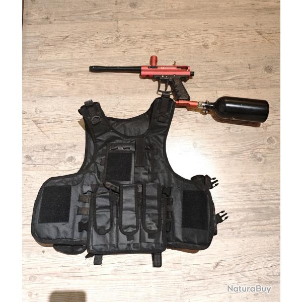 Lot Paintball VL Orion Rose avec gilet et bouteille HPA
