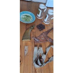 Lot divers legion chasse poire a poudre holster assiette 24/18