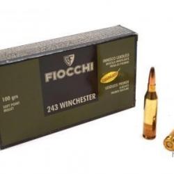 CARTOUCHES FIOCCHI calibre 243 WIN SP 100grs x20