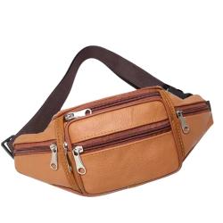 Sac Banane Cuir PU Homme Femme Unisexe Voyage Randonnée Sport Smartphone Jaune