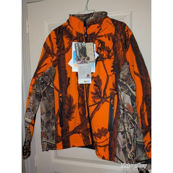 Blouson Softshell PERCUSSION Ghostcamo Black & Blaze - Taille M